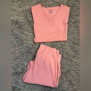 Hanes pink scrub set